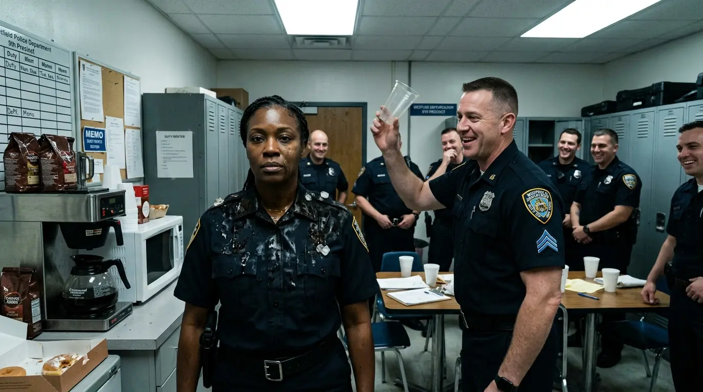 He Dumped Coffee Over the New Officer — Then Threw the Cup at Her Face