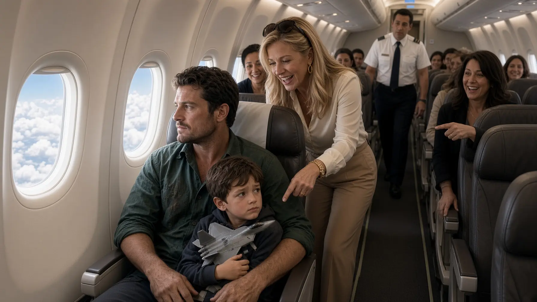 “Stay in Coach, Trash!” They Mocked the Single Dad—Then F-22 Pilots Saluted Him: “Commander.”