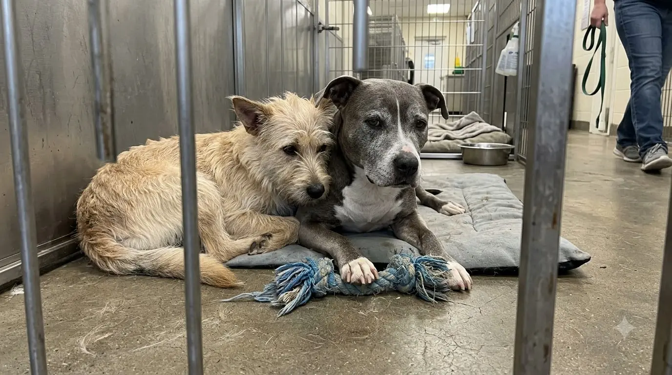 Finn Left Rosie for Just 20 Minutes — What Was Waiting at the Kennel Door Changed Their Adoption Story