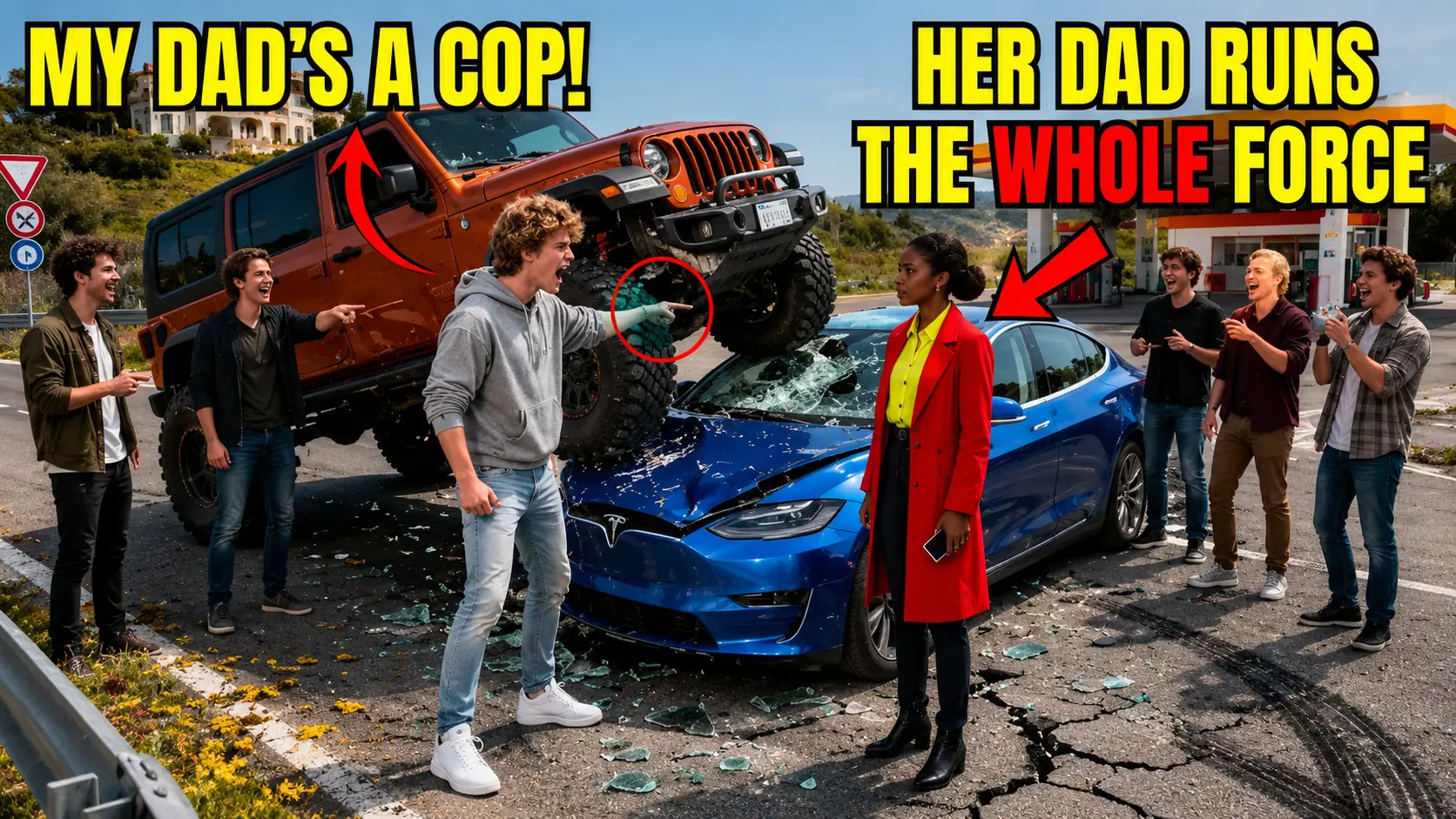 A Cop’s Son Crashes Into a Black Girl’s Car — Then Brags About His Dad Without Knowing Who Her Father Is