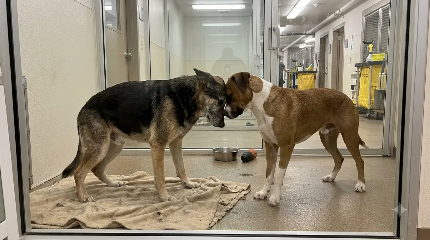 Sadie Dragged Their Shared Blanket to the Glass While Cooper Met a Family — Then He Came Back