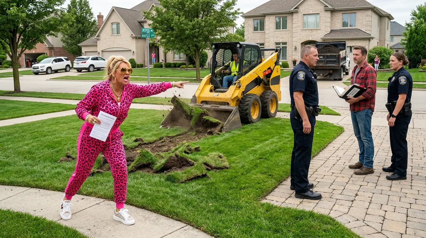 The HOA President Tried to Stop His Yard by Force — Then the Officer Opened His Binder