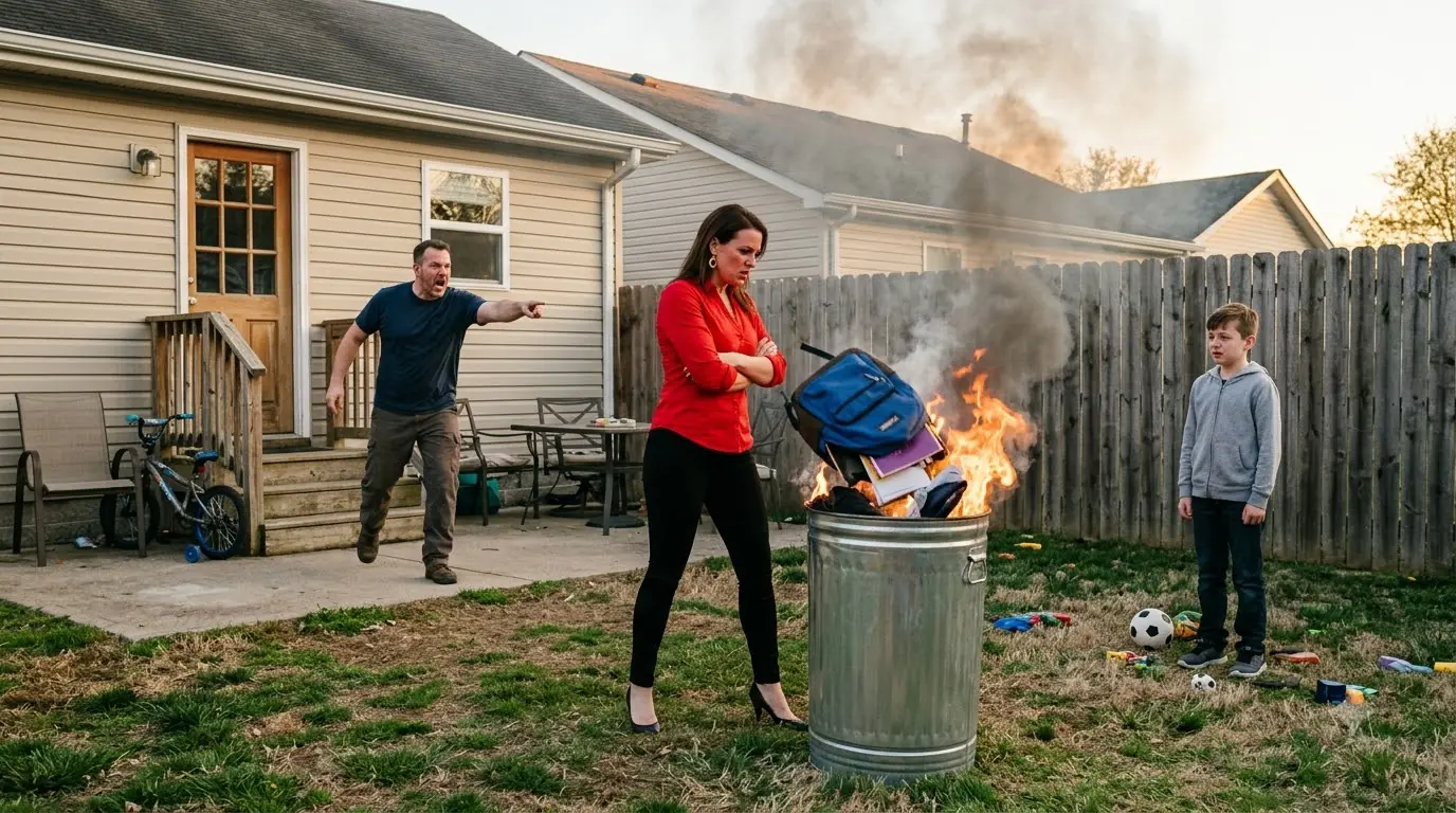 She Burned His Son’s Belongings in the Backyard — Then He Walked Outside and Saw What Was in the Fire