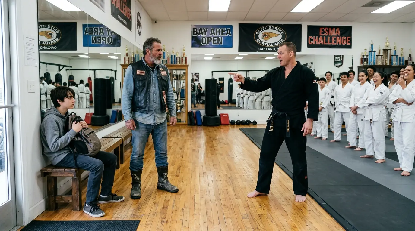“Bikers Are Cowards,” the Black Belt Laughed — Then His Parking Lot Filled With Motorcycles