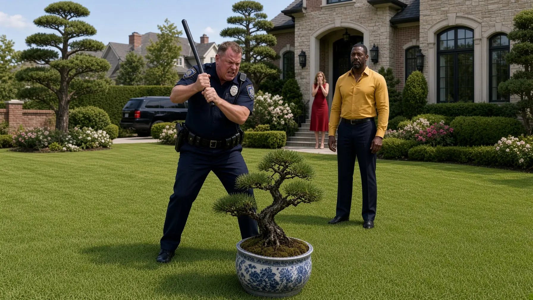 Racist Cop Destroys a Black Colonel’s Bonsai — Then Learns Who He Really Is