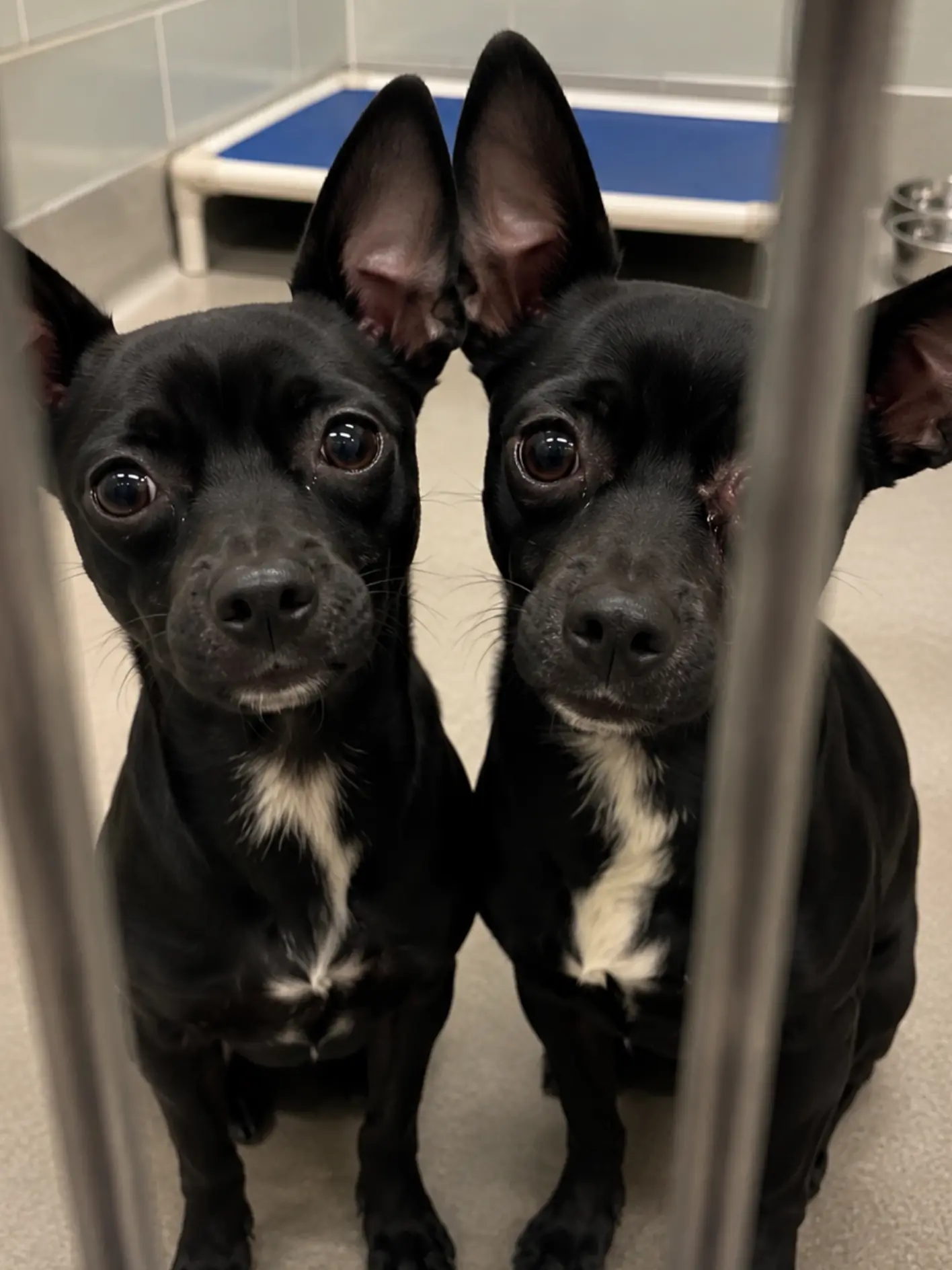 Milo and Nico have only today. The young brothers have stayed close since arriving, and Nico has an injured eye. Without an adopter, foster, or rescue, both may be euthanized for space.