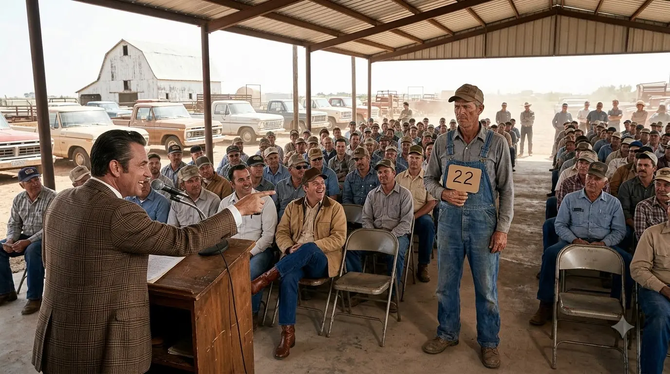 They Laughed When the 80-Acre Farmer Raised Paddle 22 — Then He Paid Cash for the Machine Everyone Said He Couldn’t Afford