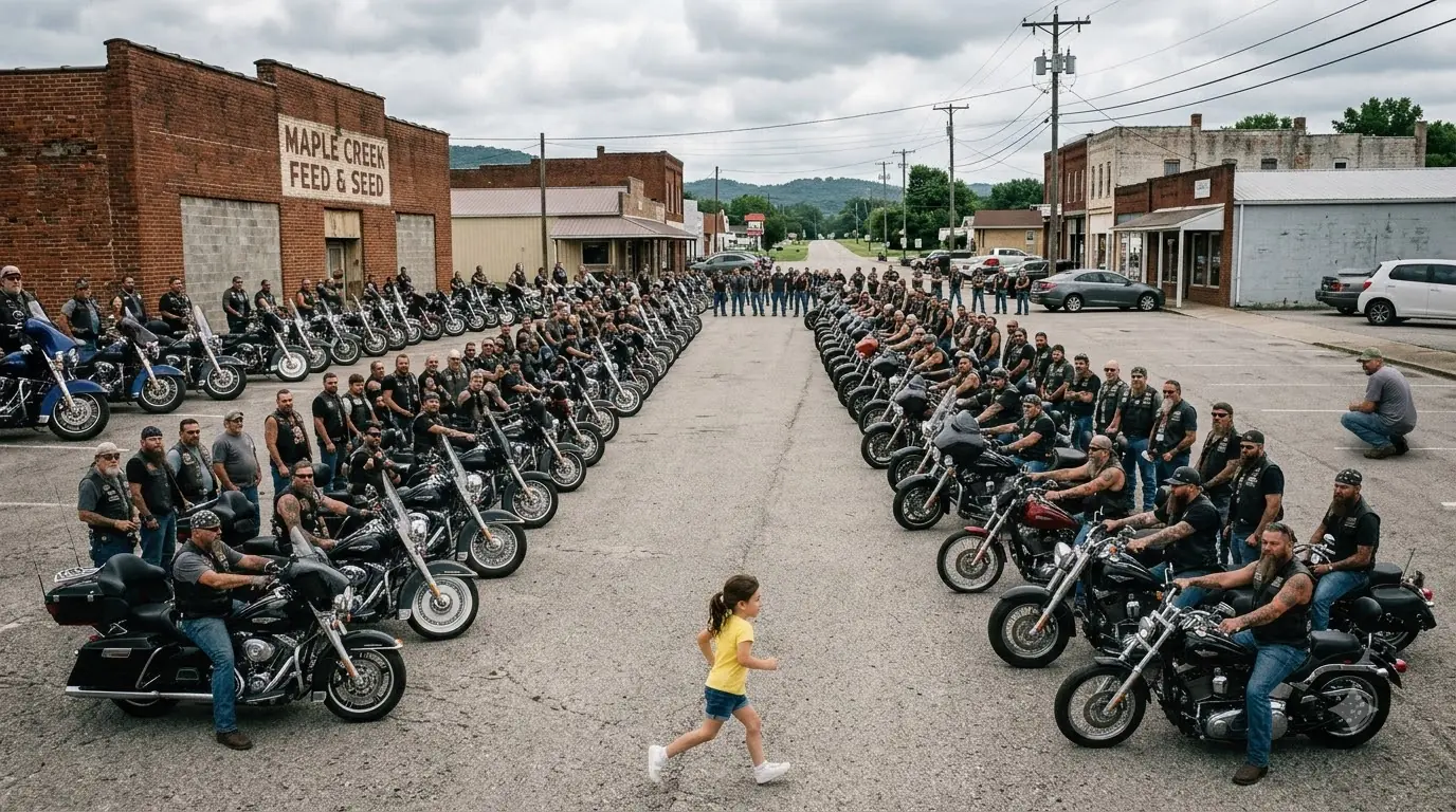 "Don't Start Your Bikes" Little Girl Warns Hells Angels — Then They Followed Her
