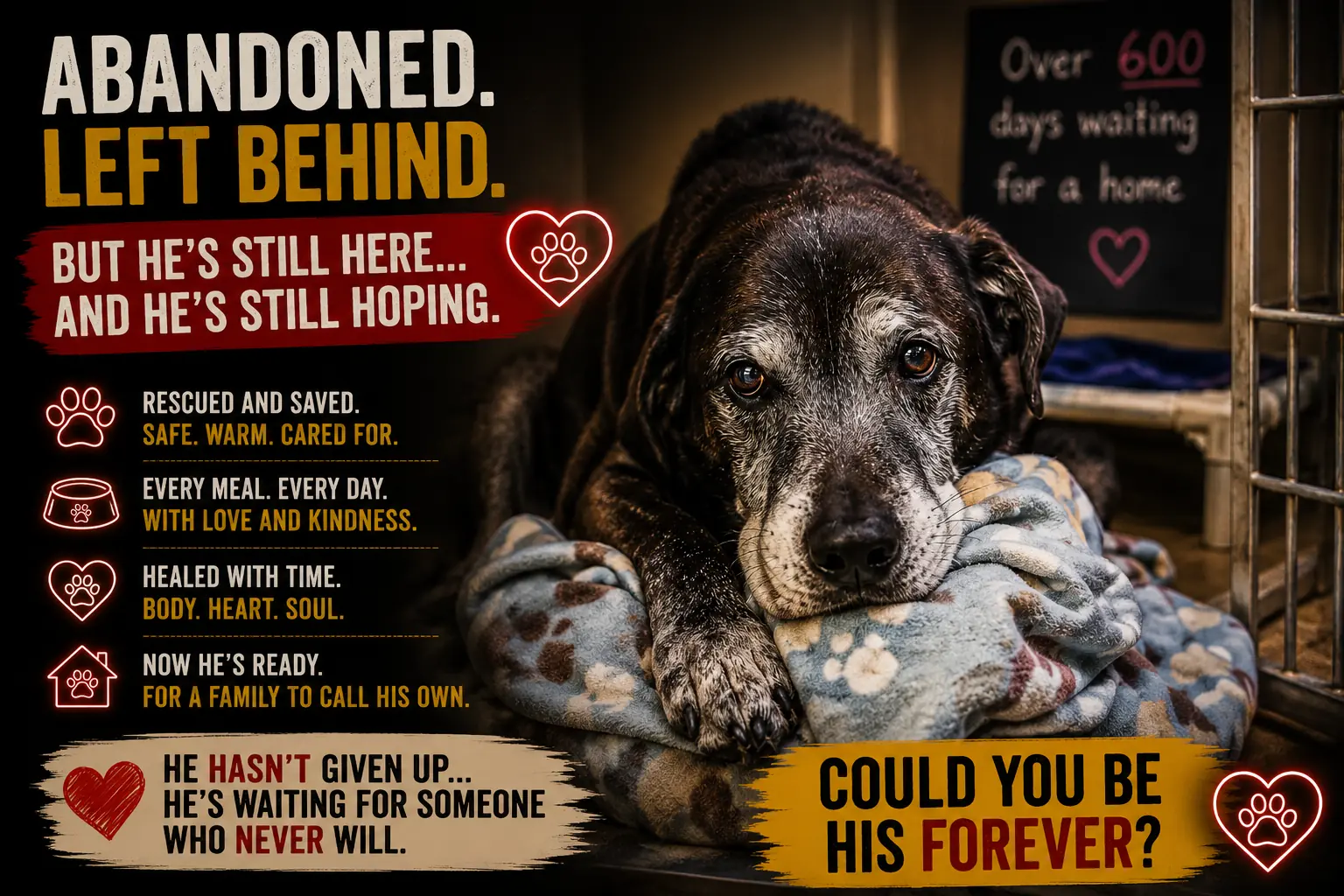 He Always Slept With One Paw Against the Shelter Door - Until Someone Sat Beside Him