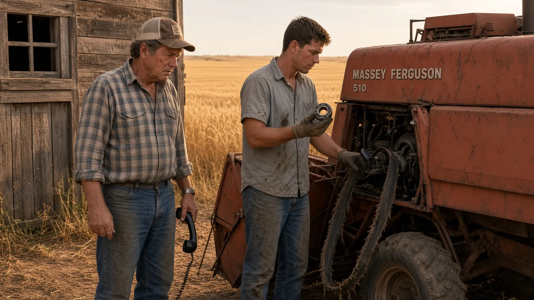 Three Shops Refused to Touch His Old Massey Before Harvest — Then His Son Crawled Under the Feeder House