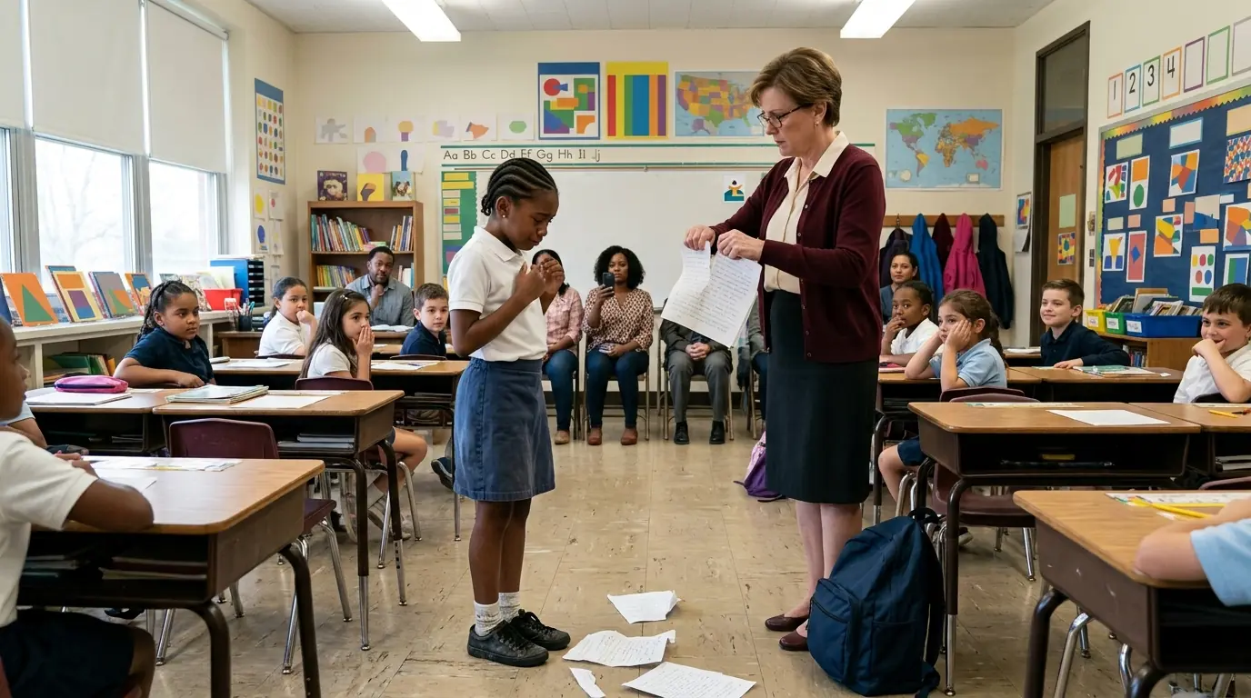 Teacher Calls Black Girl a Liar About Her Father's Job — Went Silent When Her Father Walks In