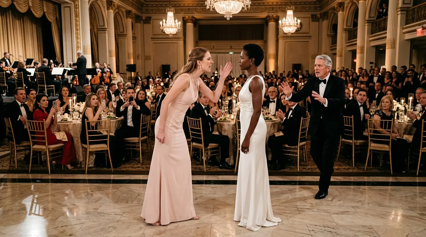 Heiress Slaps a Black Woman Mid Toast at Gala — Her Knees Go Out When Her Dad Bows to the Woman