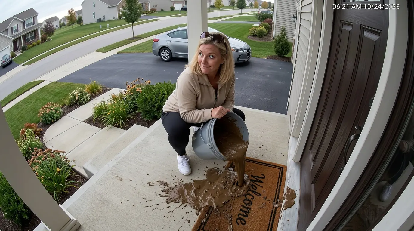 Karen Dumped Mud Across My Door Before Sunrise — Then She Looked Up Too Late