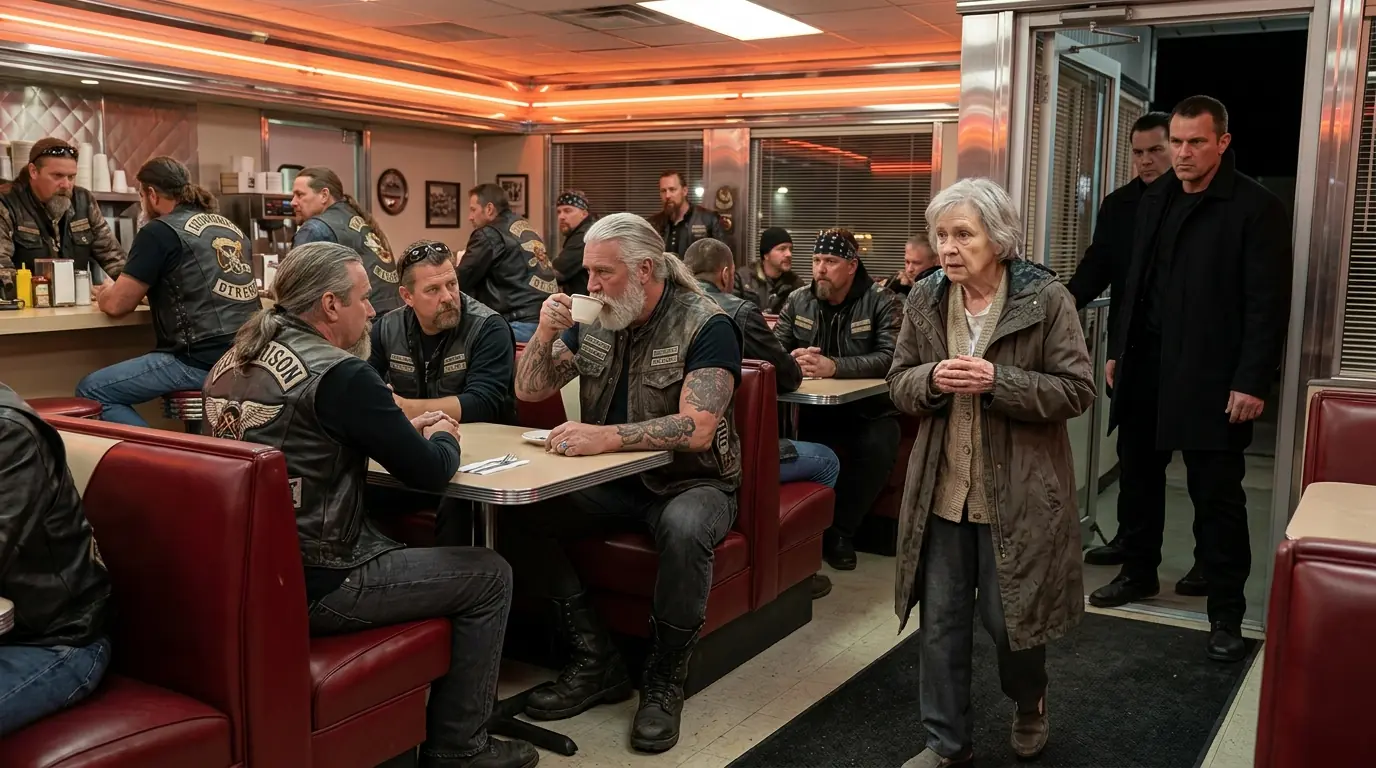“Can I Hide Here?” an Old Woman Asked a Hells Angel — Then He Stepped Between Her and Two Men in Suits