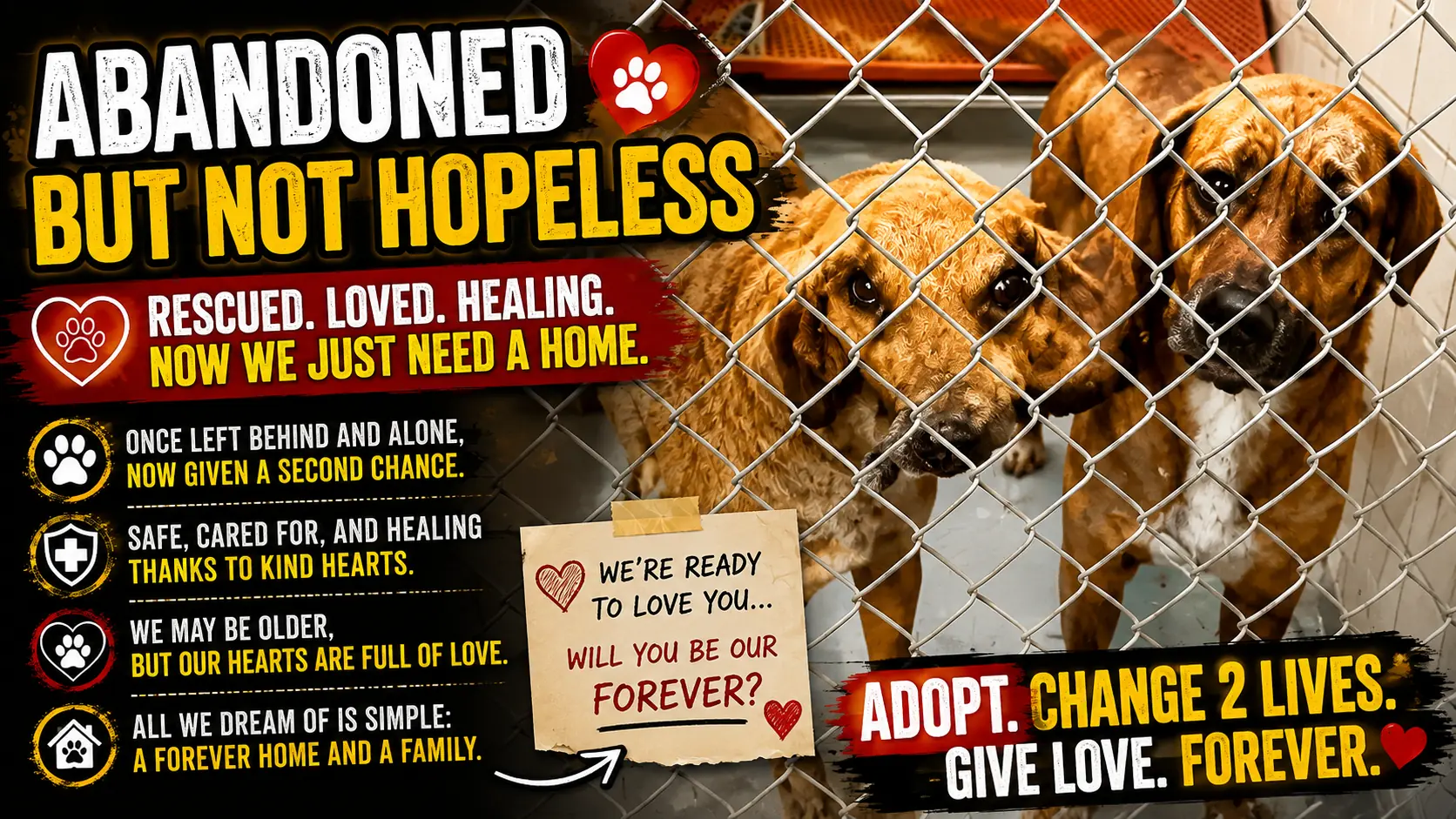 Ruby Refused to Leave the Kennel Without George — Two Senior Dogs Waiting for One Home