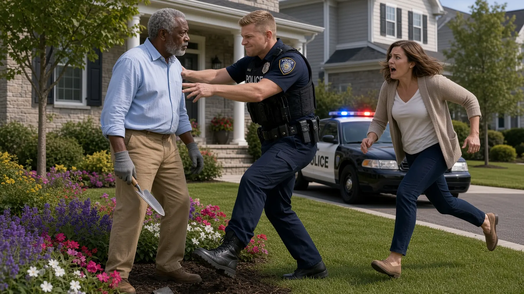 Cop Treated a Black Man Like a Trespasser at His Own House — Then the Black SUVs Turned Into the Driveway