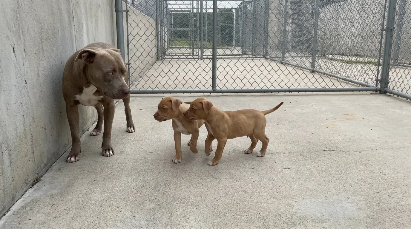Blind Rescue Dog Atlas Followed a Three-Legged Puppy Away From the Play-Yard Wall