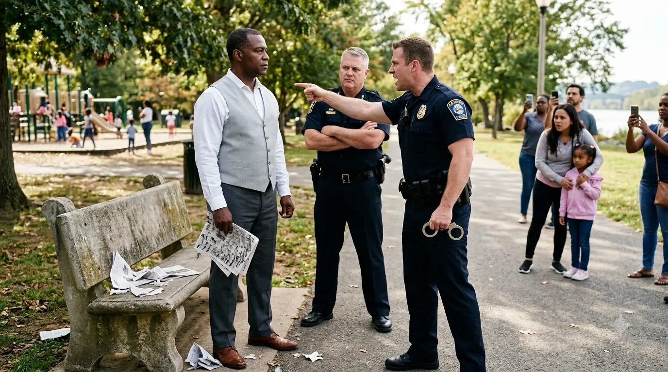 A Cop Insults A Man In A Park, Unprovoked — Then Trembles When He Realizes Who That Man Is