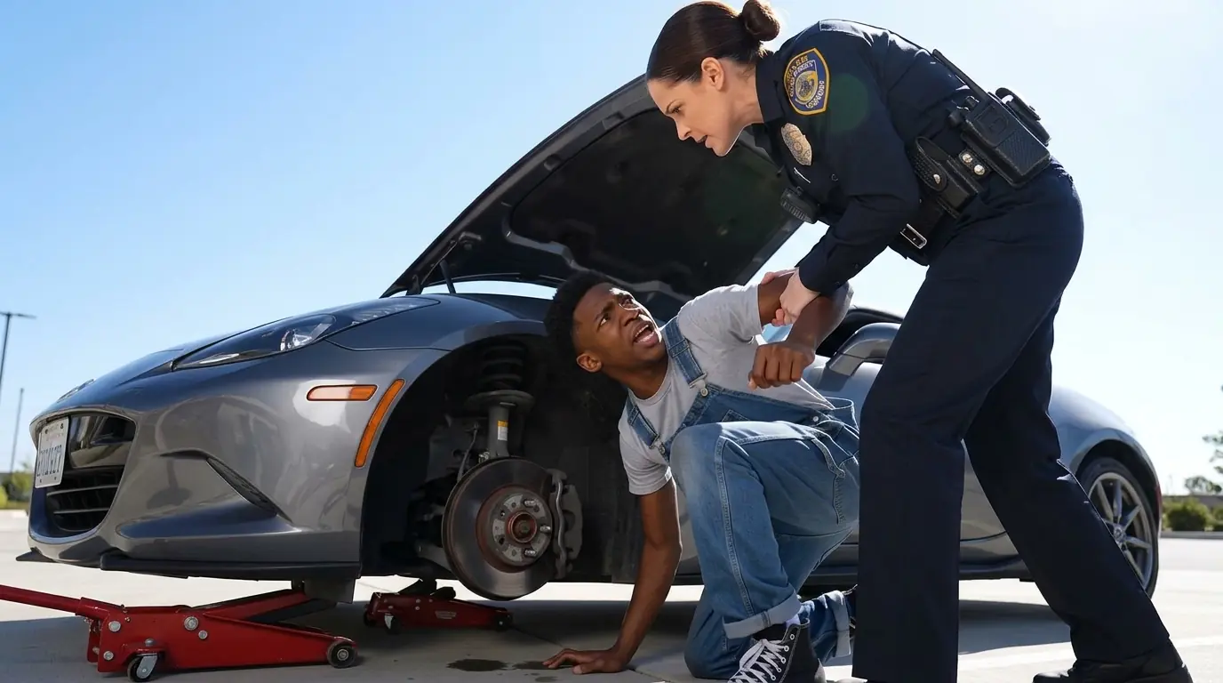 A Cop Dragged a Black Teen From Beneath a Luxury Car and Called Him a Thief — Then the Police Chief Walked Out of the House and Said, “That’s My Son”