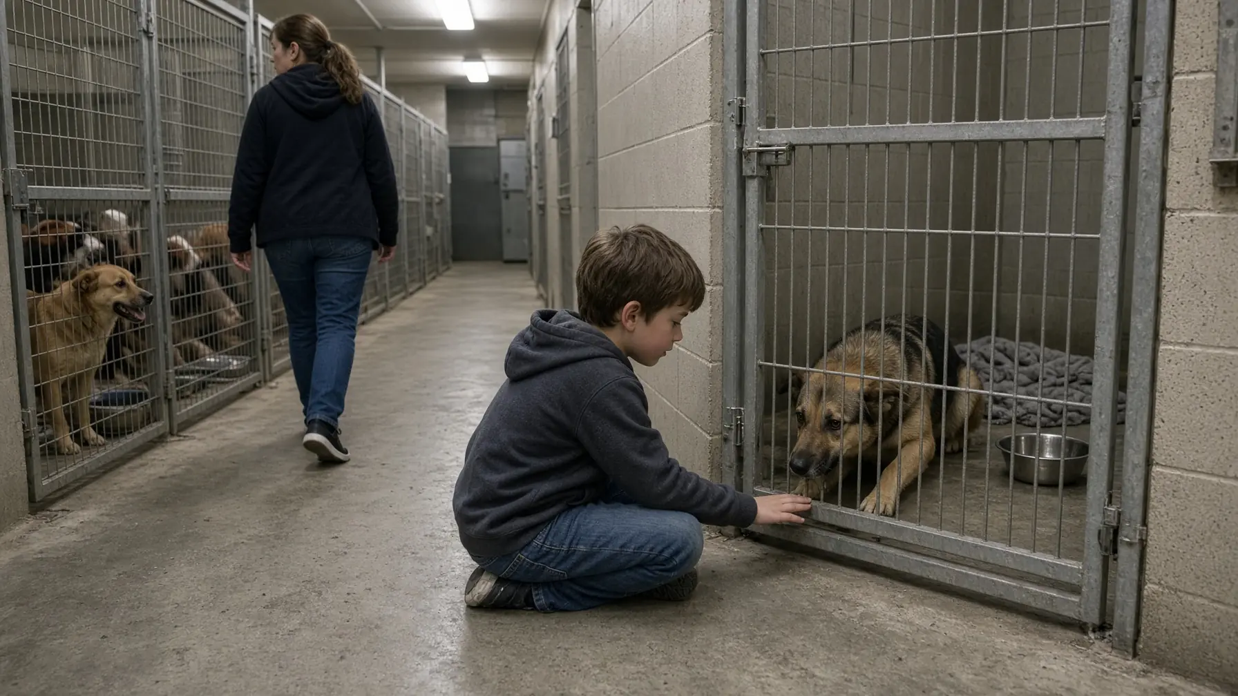 Shelter Dog Ranger Stayed in the Back Corner Until One Boy Sat Down and Waited
