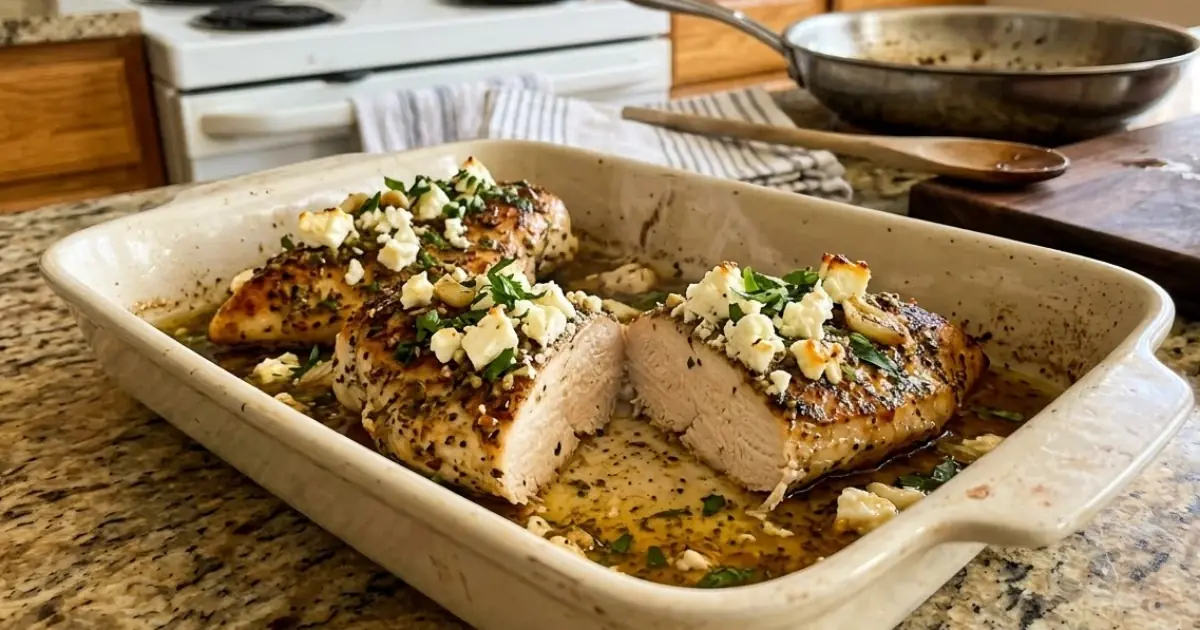 Garlic Herb Feta Chicken – Juicy, Creamy & Bursting with Mediterranean-Inspired Flavor