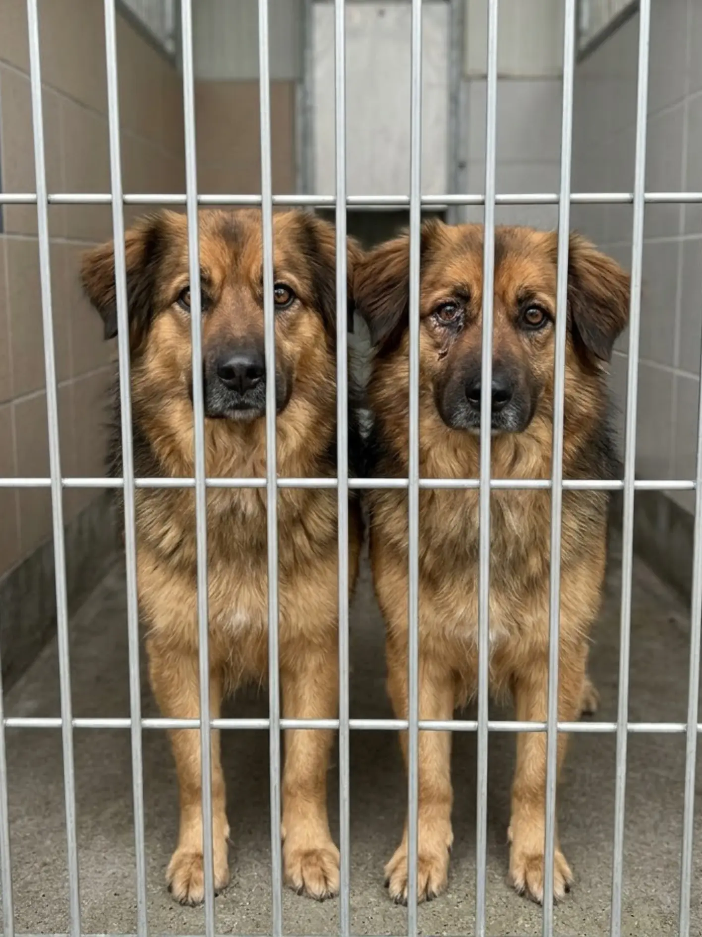 Eli and Noah have until tomorrow. The brothers have stayed close since arriving, and Noah is still recovering from an eye injury. Without an adopter, foster, or rescue, both may be euthanized for space.