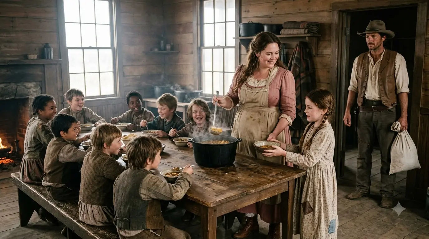 A Pregnant Widow Fed Twelve Hungry Orphans — Then the Loneliest Rancher in Kansas Asked to Become Their Family
