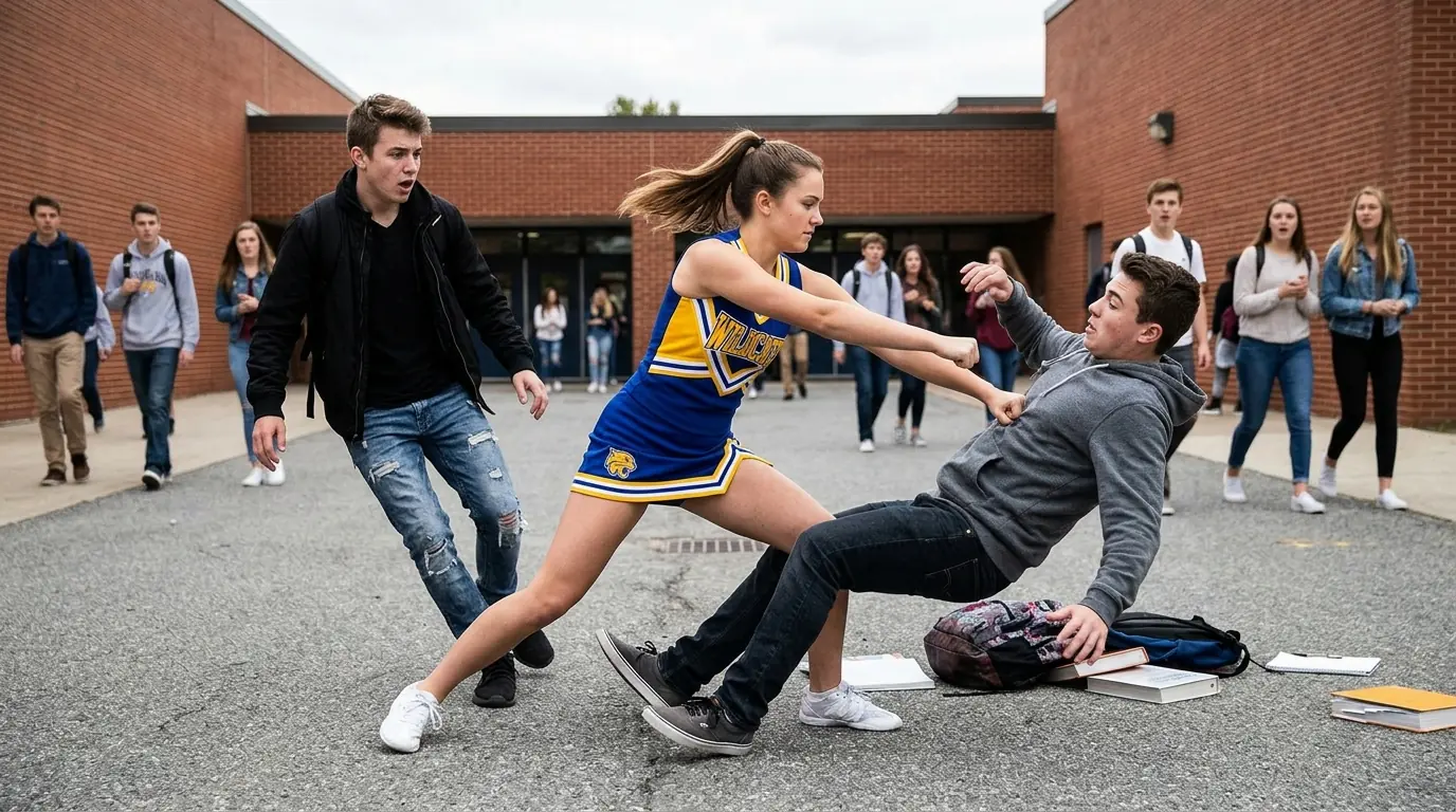Bullies Slapped The Freshman Cheerleader — Then She Dropped Them Like Her Dad Taught in Combat