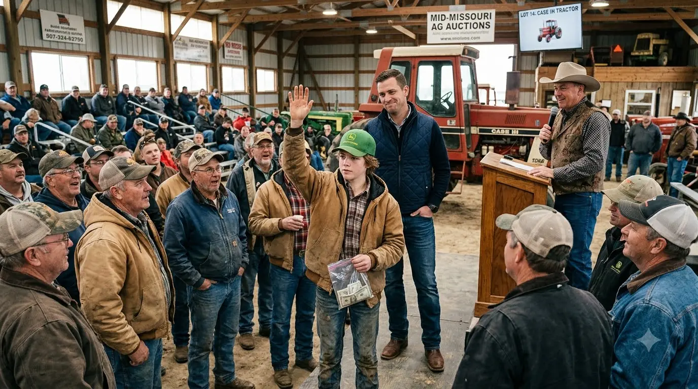 14-Year-Old Farm Boy Bid on His Grandfather's Tractor — The Auctioneer Never Finished