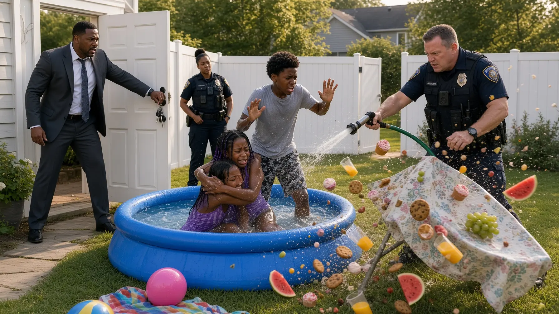 Cop Stormed a Black Family’s Pool Party and Turned the Hose on the Kids — Then Their Father Pulled Into the Driveway