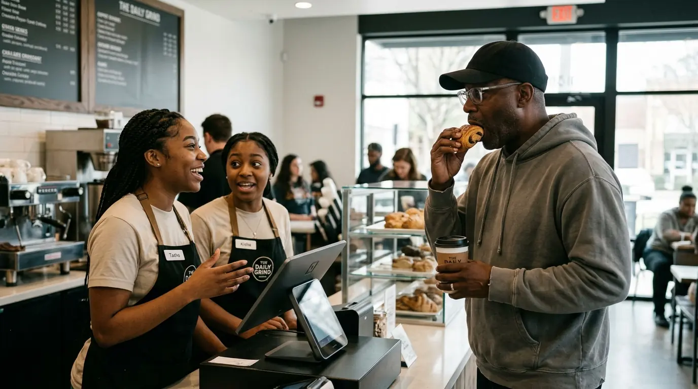 Undercover Boss Orders Coffee at His Own Counter — Freezes Mid-Bite When 2 Cashiers Start Talking