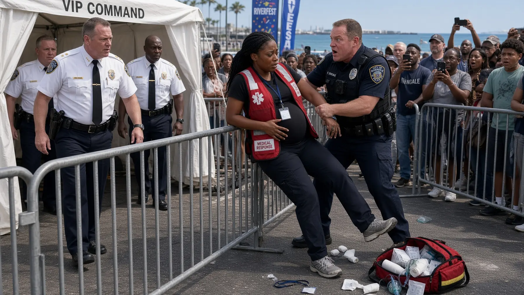 Festival Cop Slammed a Pregnant Black Medic Into a Barricade — Then the Command Tent Opened