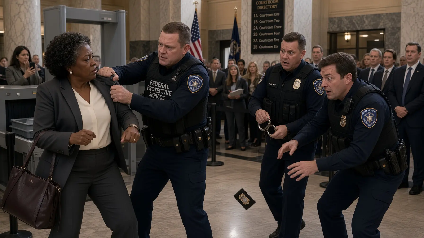 Courthouse Security Threw a Woman to the Marble Floor — Then a Sealed Exhibit Changed Everything