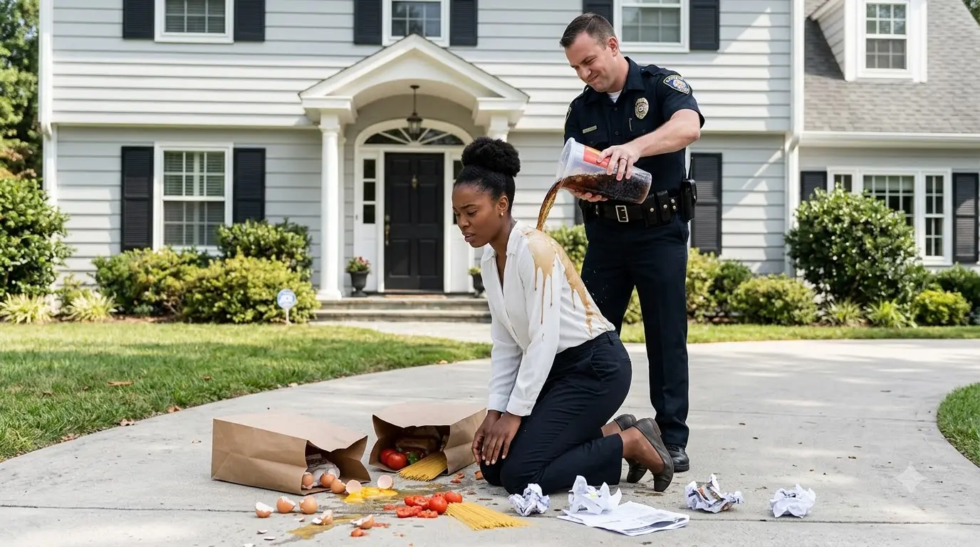 Cop Poured Drink on Black Woman in Her Driveway — Then, He Collapsed When Learning Who She Was