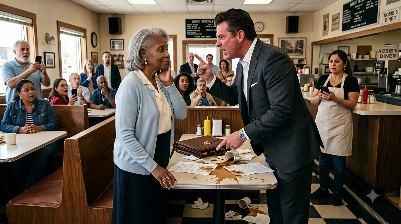 A Man Mocked an Elderly Woman in a Diner — Not Knowing Her Son Was A Billionaire