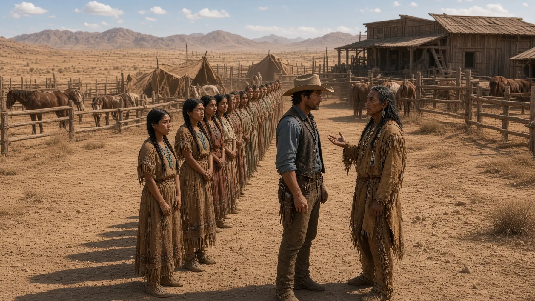 The Cowboy Found Water for the Apaches... The Chief Lined Up 22 Women—His Response Shocked Everyone
