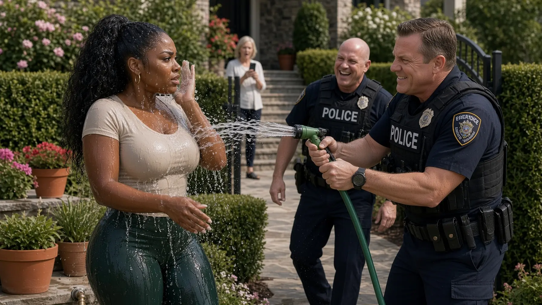 Police Stormed a Black Woman’s Backyard and Soaked Her With Her Own Hose — Then One Radio Check Changed Everything
