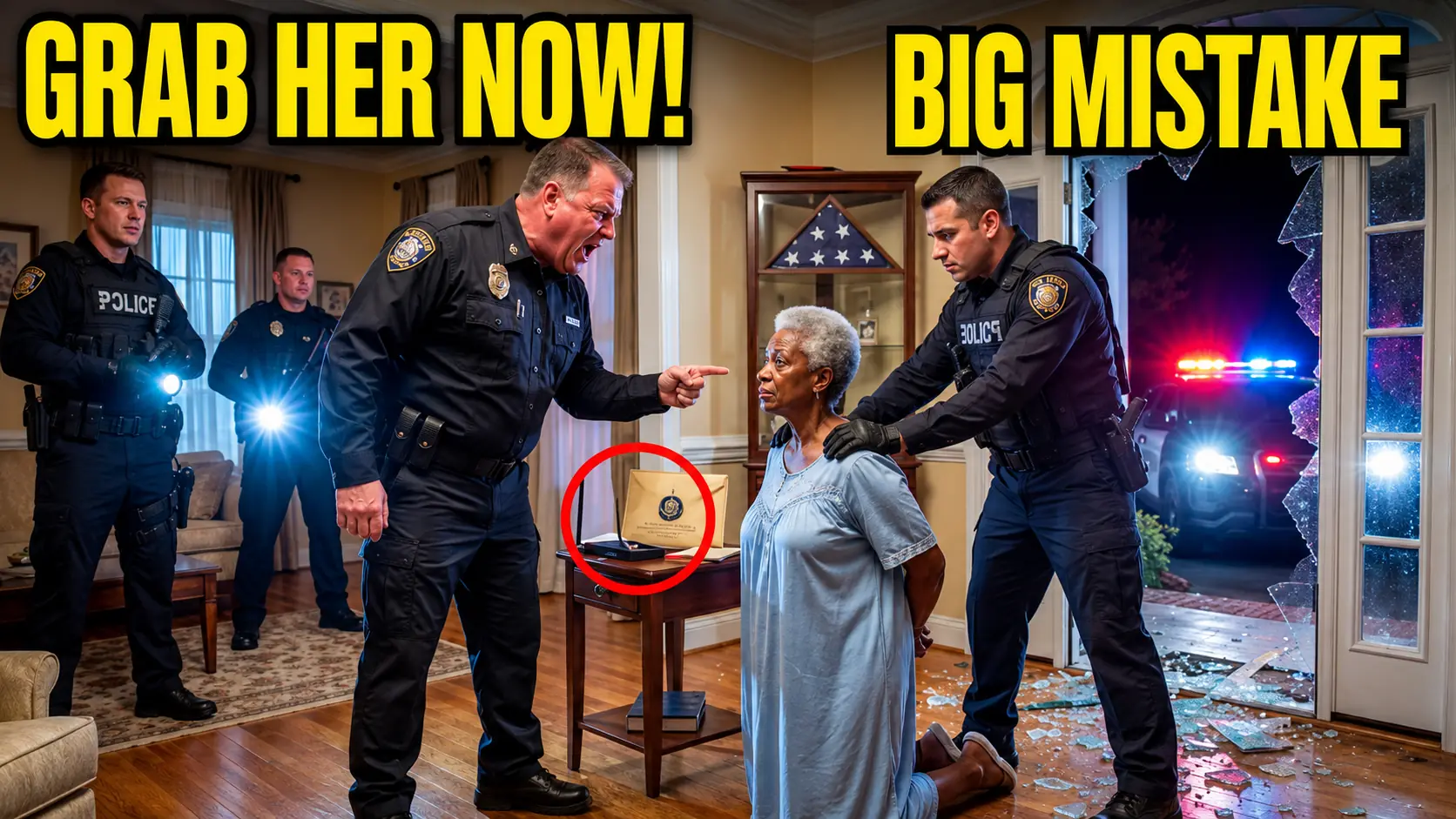 Cops Smashed a Black Widow’s Door at 3AM — Then the Captain Fell to His Knees After Seeing What She Had