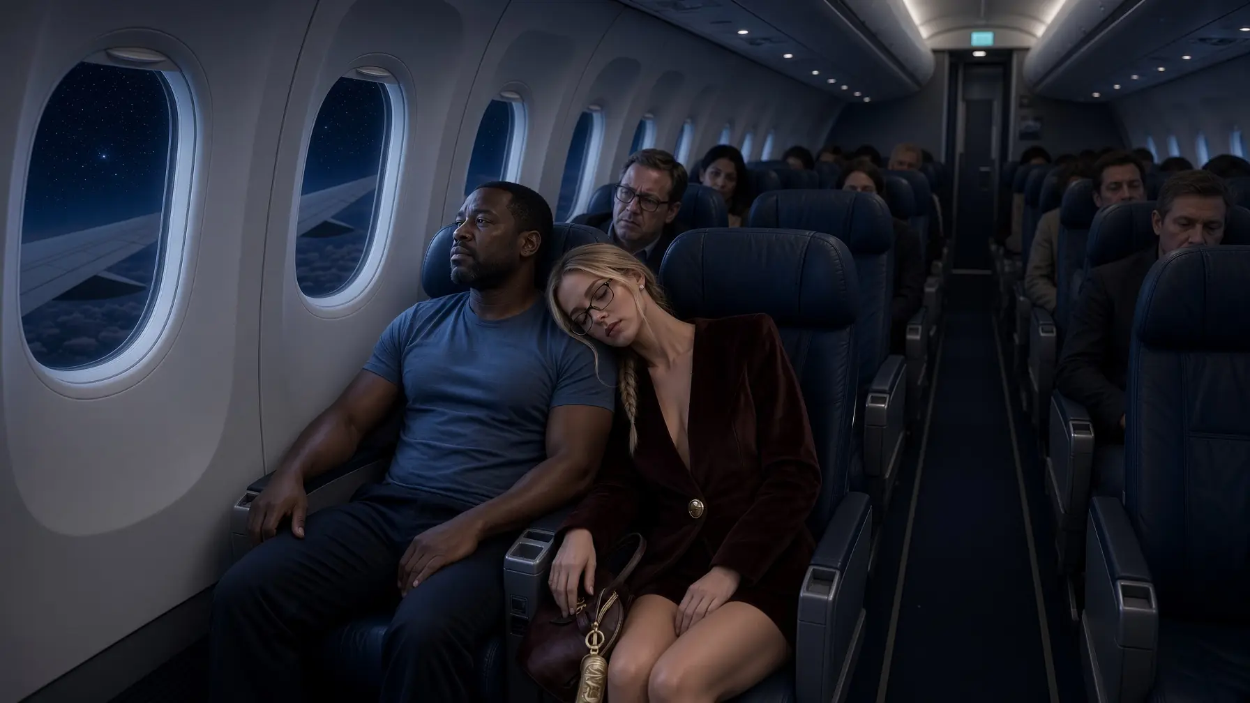 A Black Single Dad Was Asleep in Seat 8A — When the Captain Asked If Any Combat Pilots Were on