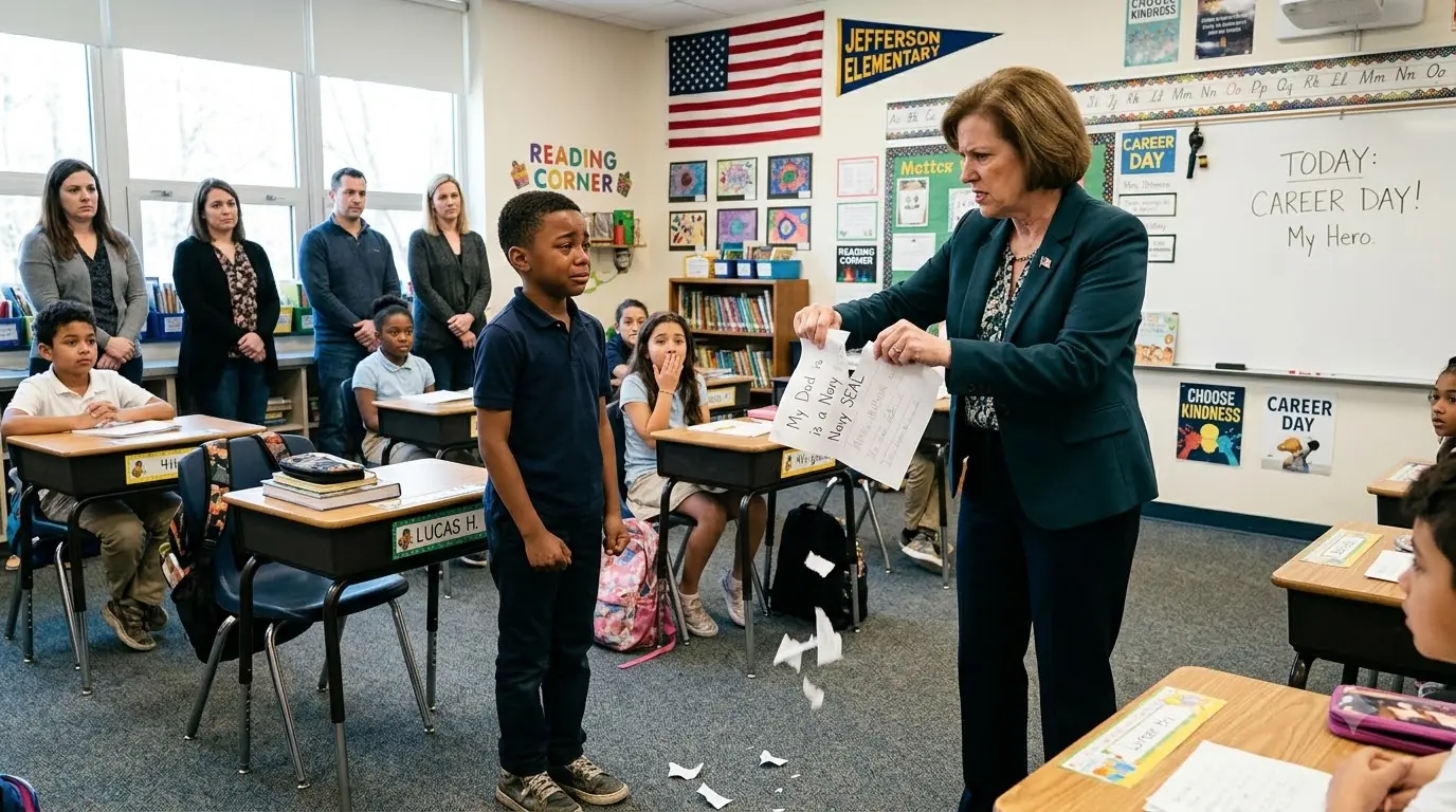 Teacher Calls Black Boy a Liar About His Dad's Job — Went Silent When His Dad Walked In