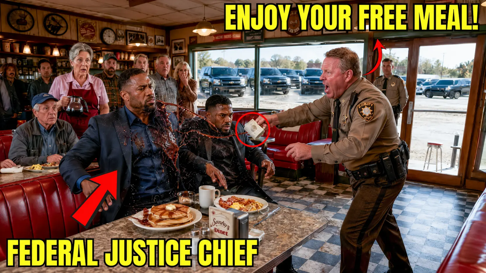 Corrupt Cop Orders Two Black Men Out of a Diner — 4 Minutes Later, 6 Black SUVs Fill the Parking Lot