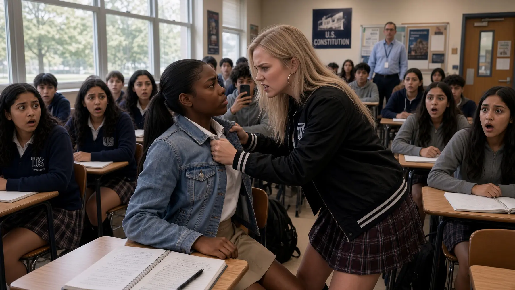 She Dragged the Quiet Transfer Student Out of Her Chair — She Had No Idea What Was Inside the Girl’s Notebook