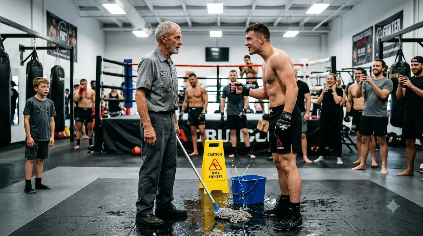 Cocky Man Shoved the Old Janitor "for Fun" — He Didn't Know the Old Man Trained 3 Champions
