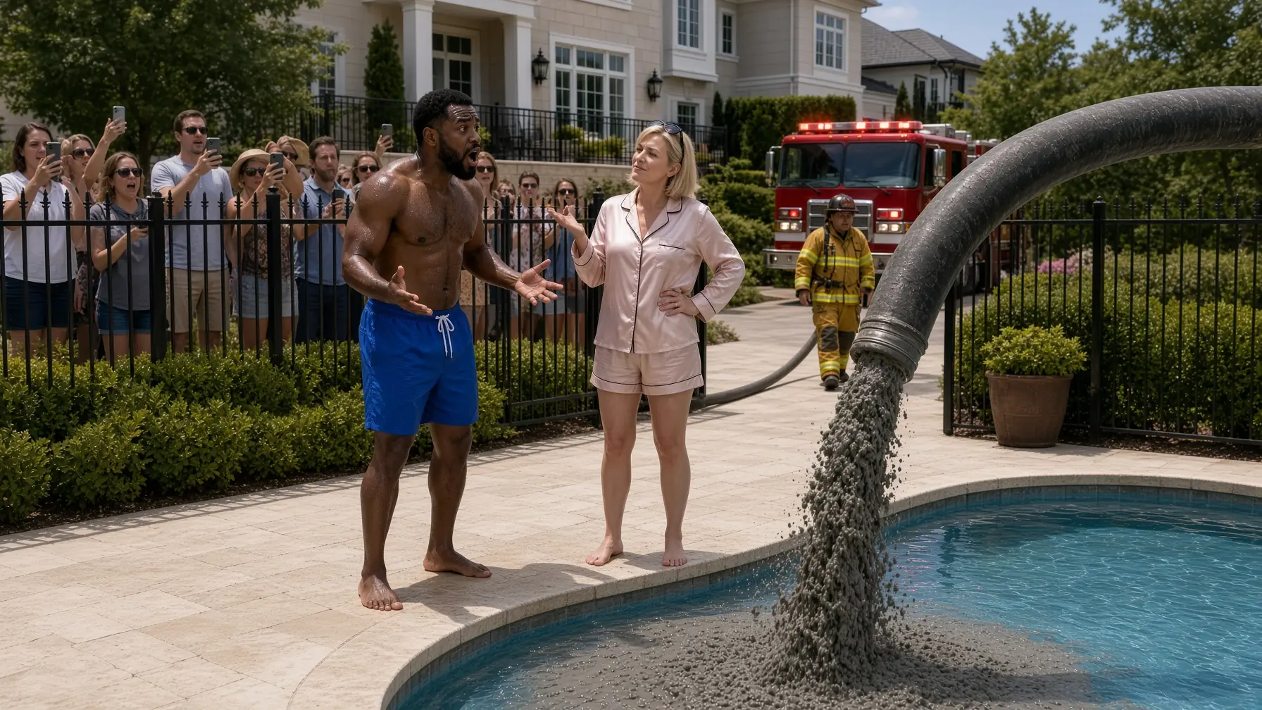 The HOA President Ordered His Pool Filled With Concrete — Then the Fire Chief Showed Up and Asked One Question