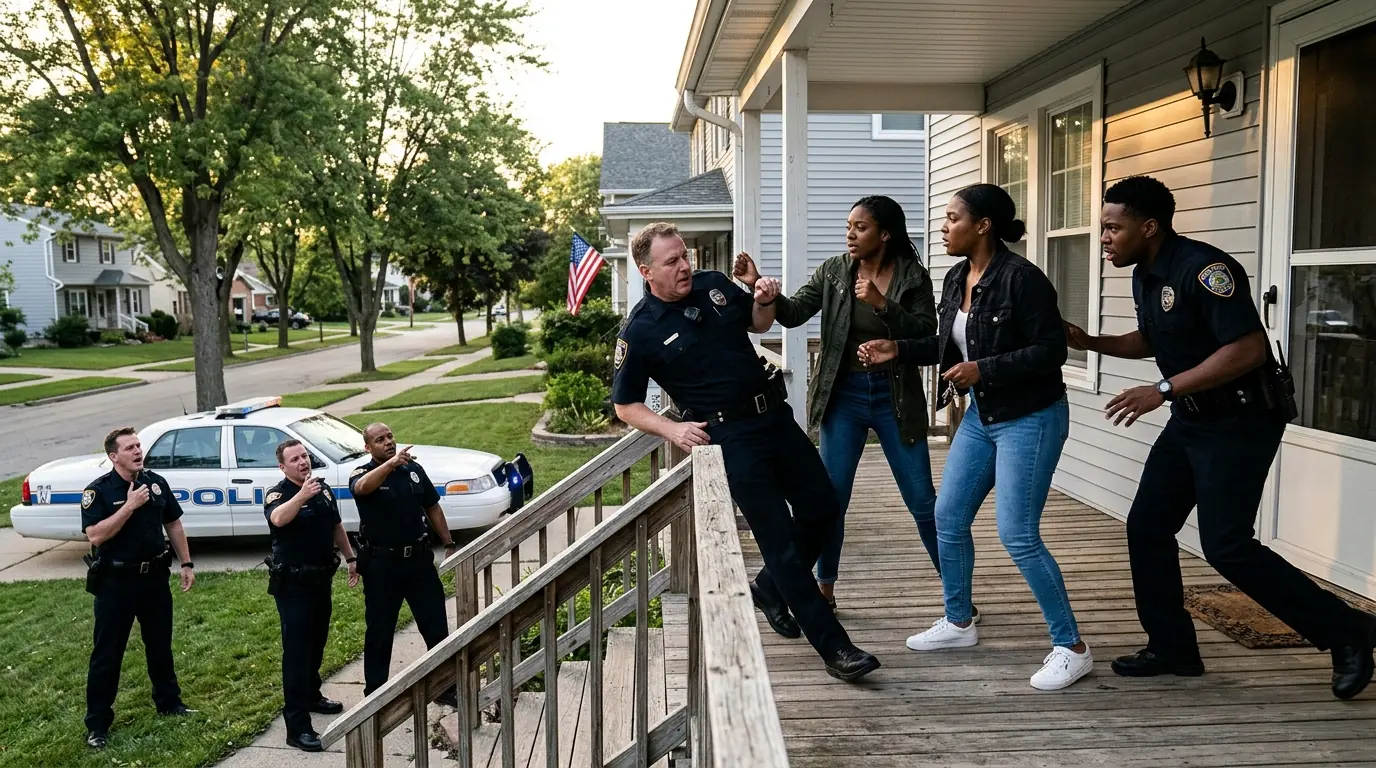 Four Officers Surrounded the Twins on Their Own Porch — Then One Sergeant Grabbed Her