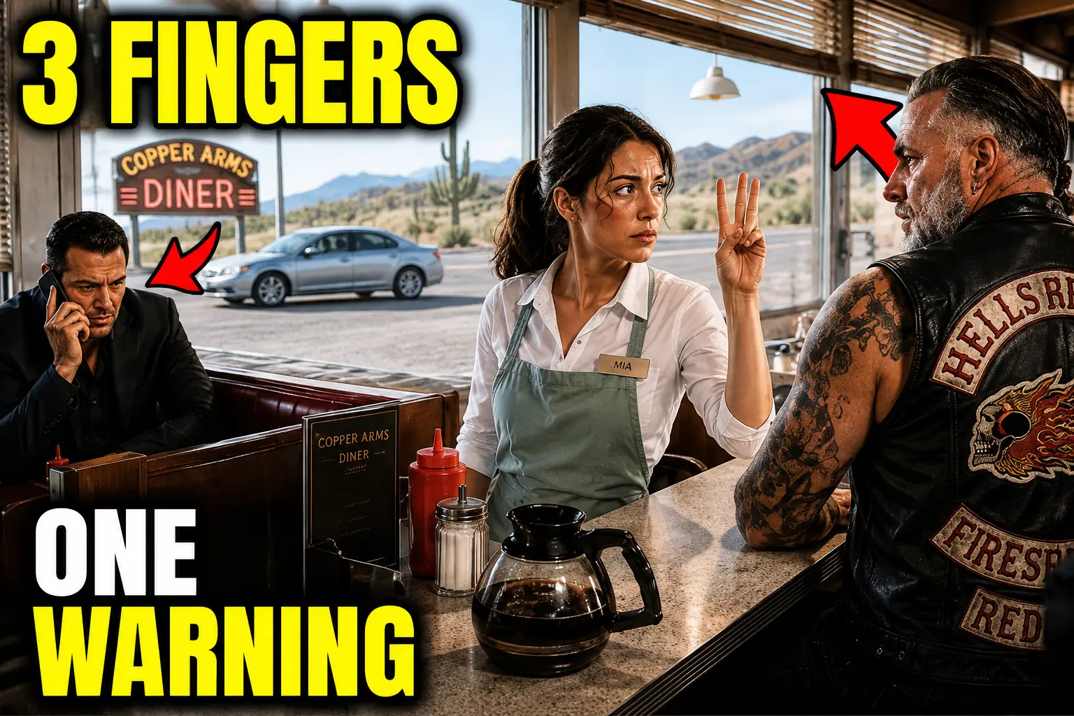A Single Mom Flashed a Secret Signal at a Biker Leader — His Next Move Blocked Every Exit