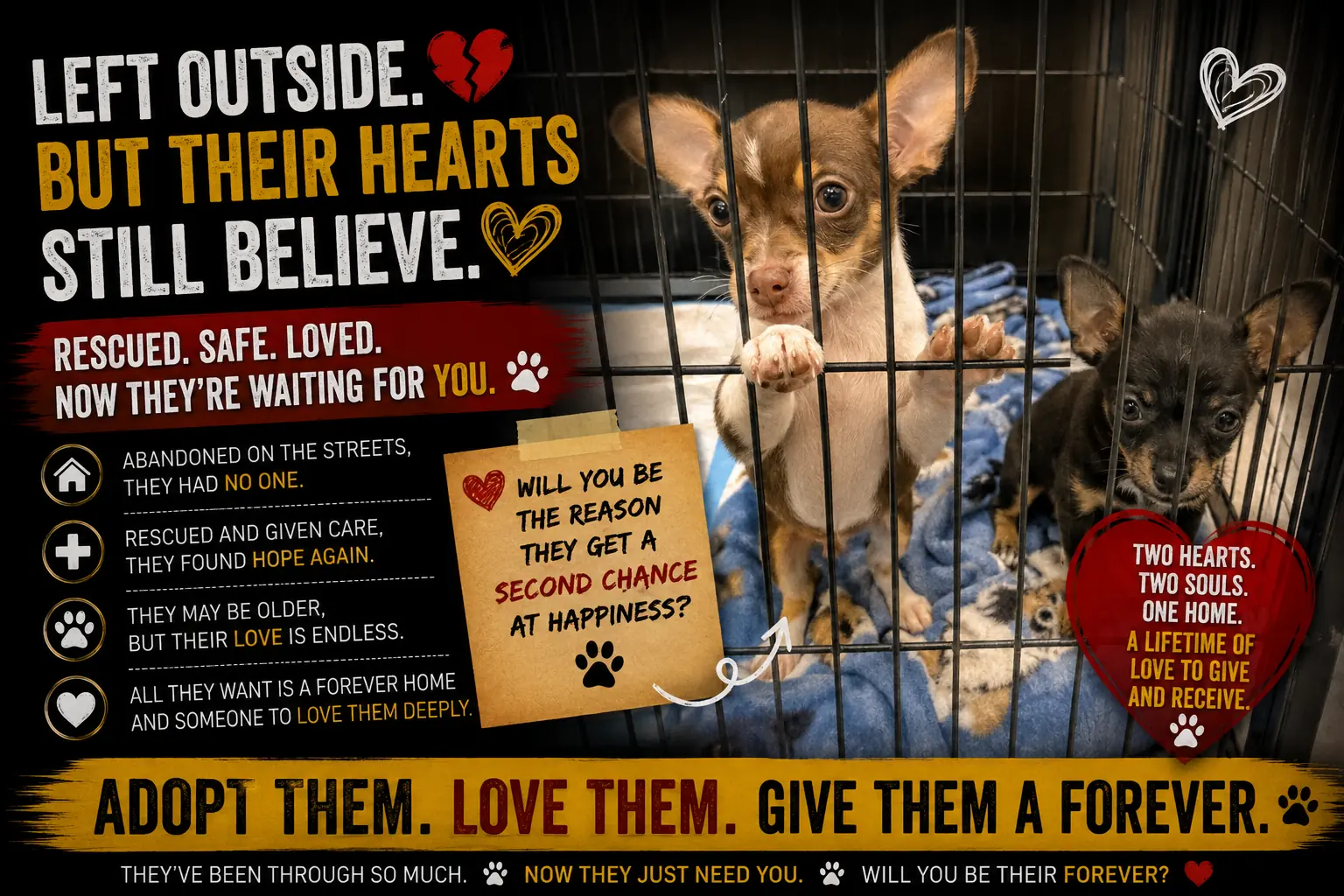 Walter and June Always Look for Each Other First — Two Senior Dogs Waiting for One Home