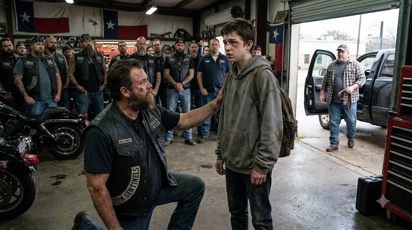 A Bruised Thirteen-Year-Old Offered to Work for Free — Then Forty Bikers Realized He Wasn’t Looking for a Job