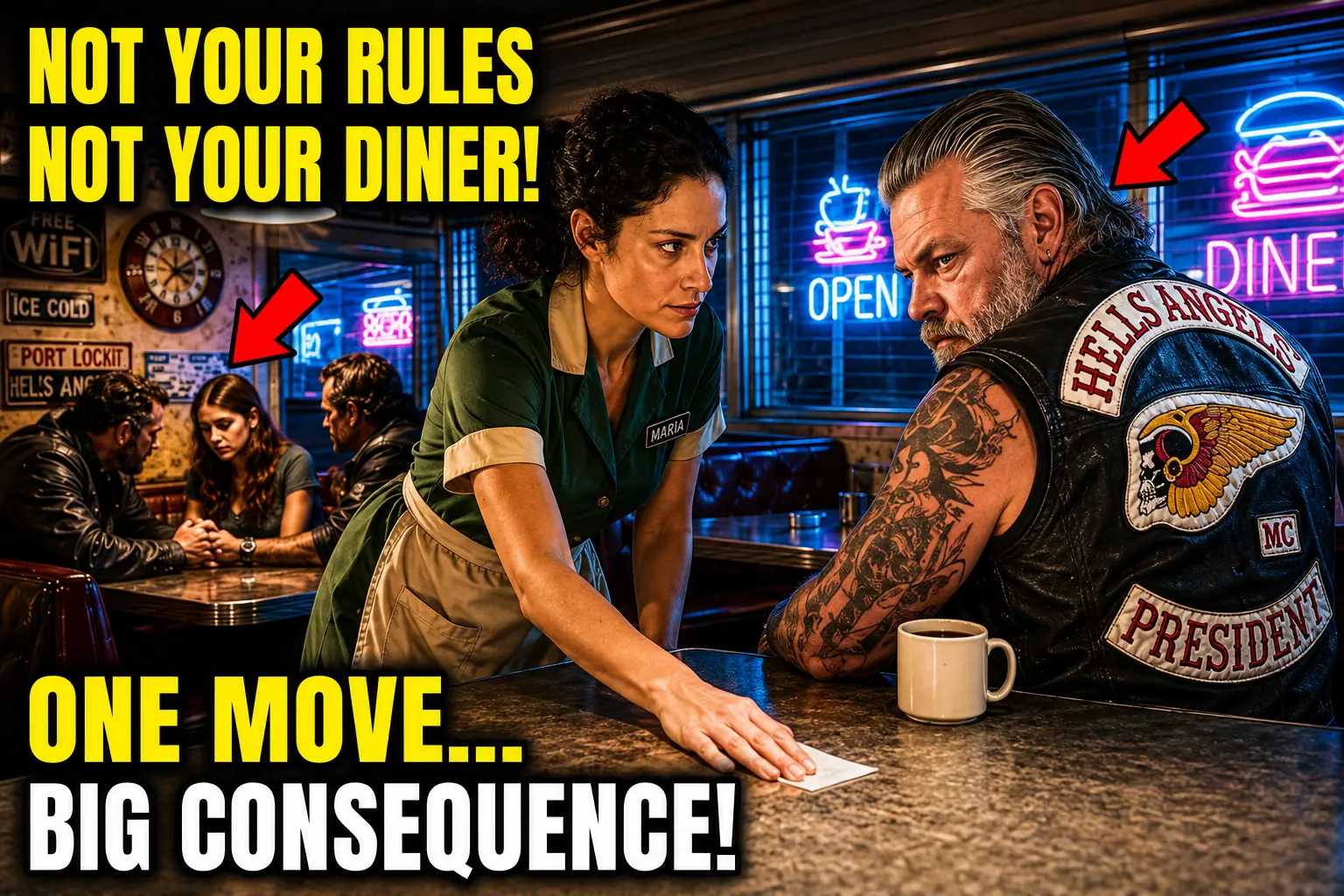 A Waitress Slipped a Secret Napkin to a Biker Leader — Nobody Expected What Happened Next