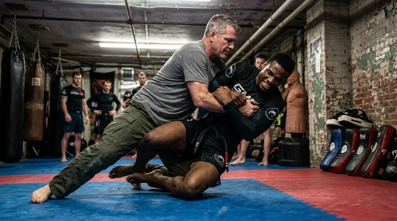 The Cocky Black Belt Challenged the Older Instructor — Seconds Later the Entire Gym Froze